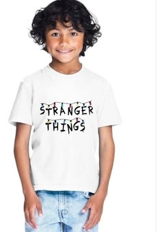 Camiseta Stranger Things Infantil Lampadas Camisa Série