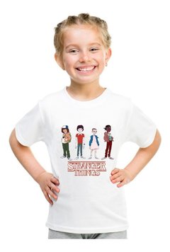 Camiseta Stranger Things Infantil Elenco Camisa Série