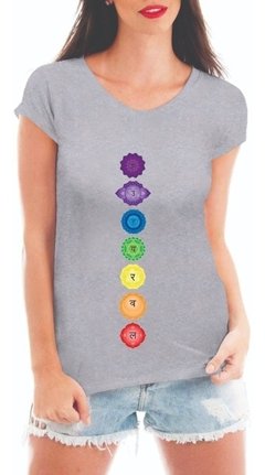Camiseta Feminina 7 Chakras Blusa Esotérica Equilíbrio Log na internet