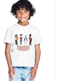 Camiseta Stranger Things Infantil Elenco Camisa Série