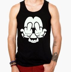 Camiseta Regata Mickey Mouse Fock You Camisa Adulto Academia