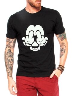 Camiseta Mickey Masculina Fockyou Blusa Camisa Preta
