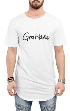Camiseta Oversized Long Line Gratidão Masculina Swag na internet