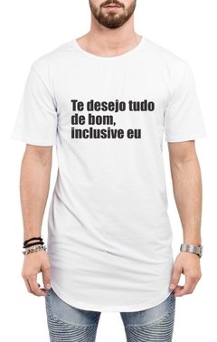 Camiseta Frases Inclusive Eu Carnaval Long Line Oversized