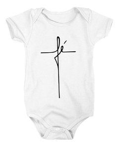 Body Bebê Escrito Fé Forma Cruz Religioso Gospel Evangéli - Anuncio Clothing