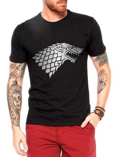 Camiseta Masculina Game Of Thrones Lobo House Stark Series