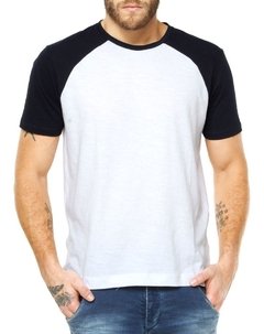 Camiseta Raglan Masculina Lisa Básica Camisa Blusa