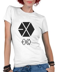 Camiseta Exo Banda Kpop Blusa Feminina Logo Planet