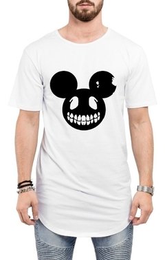 Camiseta Long Line Mickey Mouse Masculina Adulta Oversized na internet