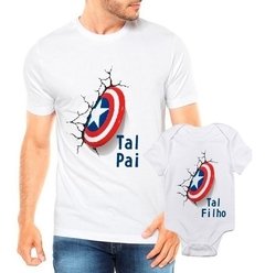 Camisa Tal Pai Tal Filho Capitão América Camiseta Masculin