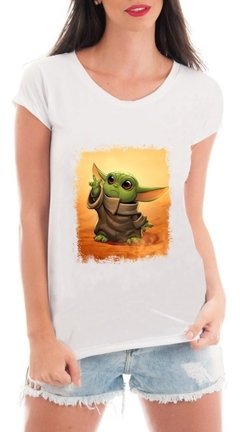 Camiseta Star Wars Baby Yoda Mestre Filme Blusa Feminina
