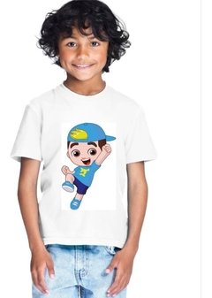 Camiseta Infantil Luccas Neto Manga Curta Boneco Menino
