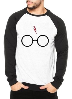 Moletom Óculos Harry Potter Raglan Casaco Blusa Frio