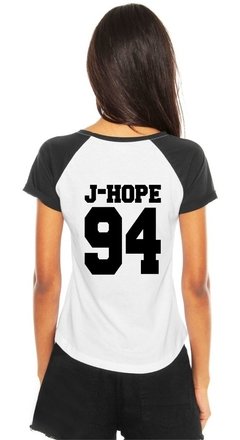 Camiseta Bts J-hope 94 Kpop Blusinha Feminina Raglan Army