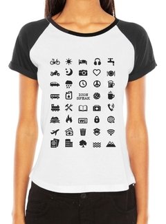 Camiseta Raglan Feminina Viajante 40 Icon Speak Blusa