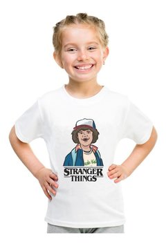 Camiseta Stranger Things Infantil Dustin Camisa Série