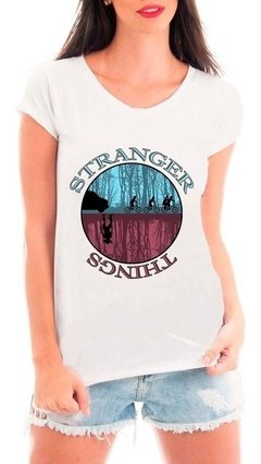 Camiseta Stranger Things Feminina Blusa Gola Redonda Serie