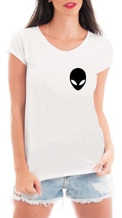 Camiseta Alien Mini Feminina Blusa Tumblr Personalizada Et na internet