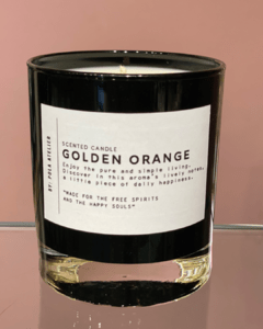 Vela Black Candle Golden Orange
