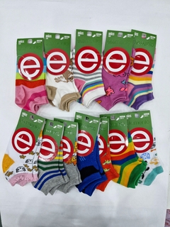 SOQUETES DE NIÑOS Y JUVENIL ESTAMPADAS ALGODON LYCRA 6 NENE 6 NENA LINEA ELEMENTO ART 104/105 TALLES DISPONIBLES 1 - 2 - 3 - 4 - 5