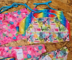 BIKINI TOP ESTAMPADOS NENA CON VEDETINA LINEA SERENA ART 202 (TALLES SURTIDOS 4 - 6 - 8 - 10 - 12 - 14) (X DOCENA)