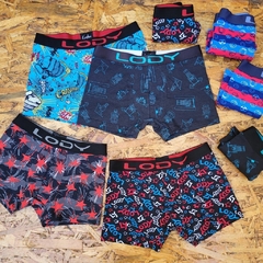 BOXER DE NIÑO DE ALGODÓN Y LYCRA ESTAMPADO LINEA LODY KIDS ART: M610 TALLES SURTIDOS 10 al 14 - comprar online