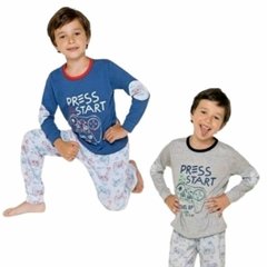 PIJAMA NENE JERSEY ESTAMPADO "PRESS - START" LINEA JIZONE ART 7050 TALLES 12 - 14 - 16 (MAYOR)