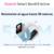 Reloj inteligente Xiaomi Smart Band 8 Active con resistencia al agua hasta 50 metros, mostrando su pantalla y correas en colores azul y rosa.