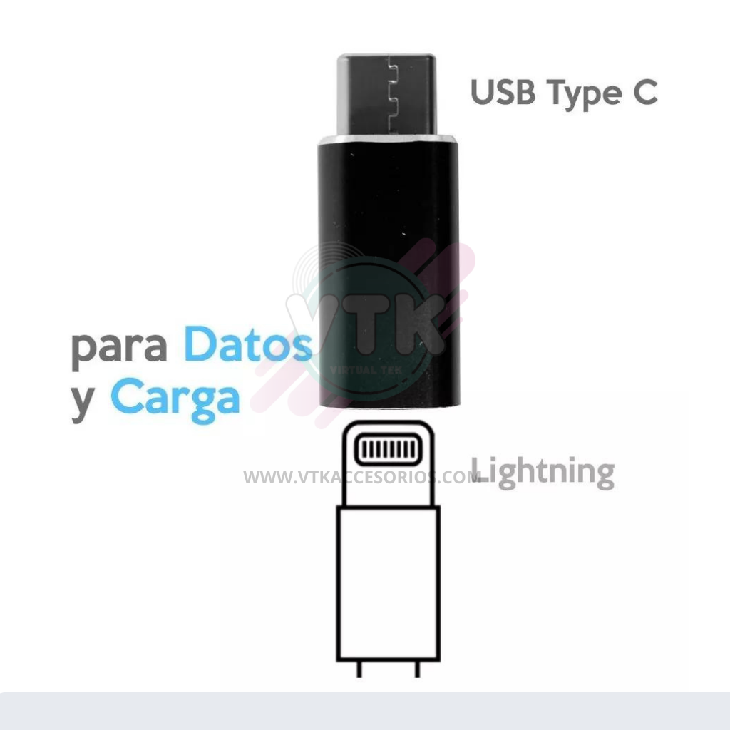 Adaptador Lightning (Macho) a USB Tipo C (Hembra) 