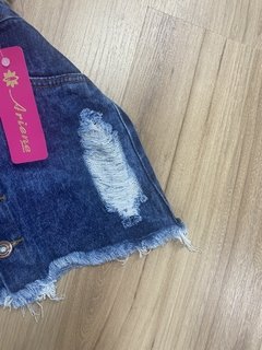 Imagem do Saia botão jeans escura
