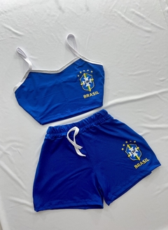 Conjunto Brasil na cor azul estilo moda blogueira - Nanda Looks