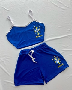 Conjunto Brasil na cor azul estilo moda blogueira - comprar online