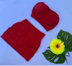 Conjunto Saia fenda e Cropped faixa estilo moda gringa - comprar online