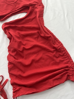 Vestido recortes vermelho estilo moda blogueira - Nanda Looks