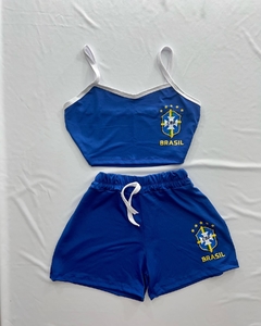 Imagem do Conjunto Brasil na cor azul estilo moda blogueira