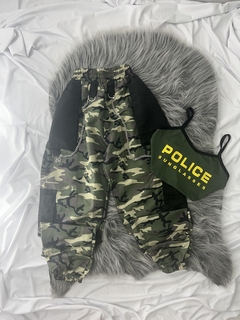 Conjunto Street de corrente camuflado verde com preto estilo moda gringa