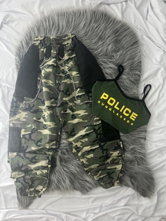 Conjunto Street de corrente camuflado verde com preto estilo moda gringa na internet