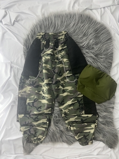 Conjunto Street de corrente camuflado verde com preto estilo moda gringa - loja online