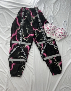 Conjunto calça raio rosa e cropped borboleta rosa estilo moda gringa - loja online