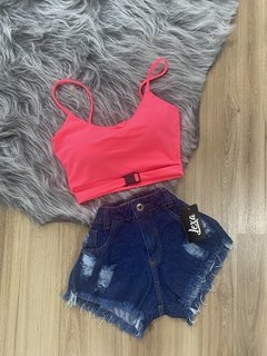 Shorts jeans escuro