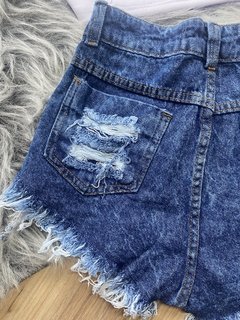 Shorts Jessy Destroyed jeans escuro