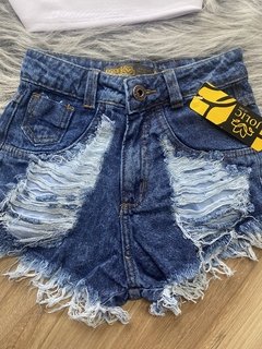 Shorts Jessy Destroyed jeans escuro - comprar online