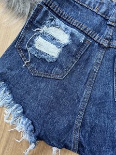 Shorts de zíper jeans escuro - comprar online