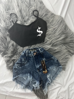 Shorts jeans escuro