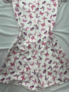 Macaquinho estilo macacão borboleta rosa estilo moda gringa - loja online