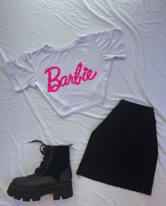 Conjunto Barbie saia preto e cropped Barbie estilo moda gringa - comprar online