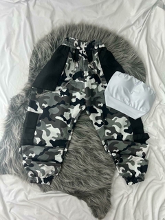 Conjunto feminino jogger de corrente calça tactel camuflada exercito e cropped faixa com bojo - Nanda Looks