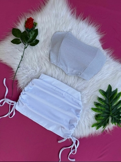 Conjunto Natal e ano novo saia drapeada e cropped lurex corselet com bojo estilo moda gringa - loja online