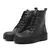 Bota Coturno Oadsey Feminino Cano Medio Sola Reta Tratorada Cadarço Mulher Fashion - Preto - 33 ao 40