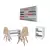 Conjunto Mesa Manicure + Porta Esmaltes Prateleira + Carrinho Auxiliar + 2 Cadeira Eames Fendi